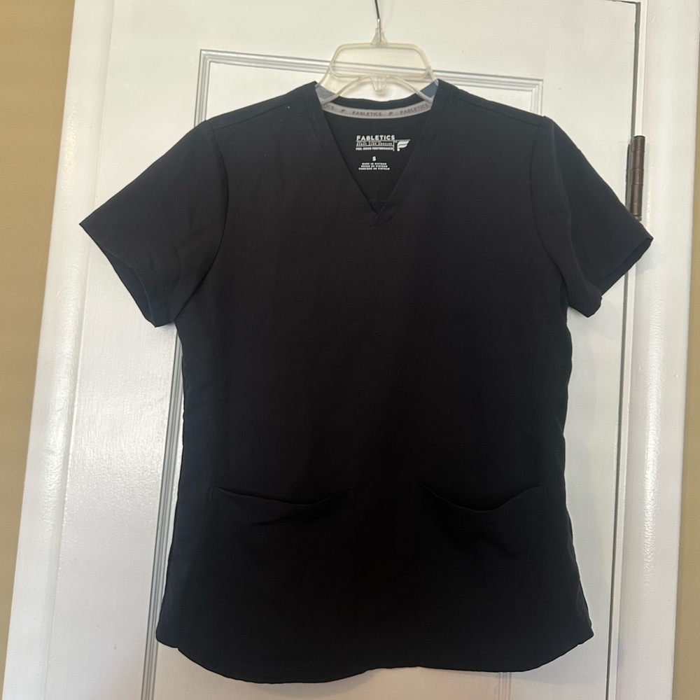 Fabletics Black V Neck Scrub Top Size Small